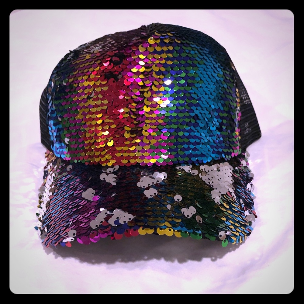 NWT Sequins Flip It Adjustable Baseball Hat
